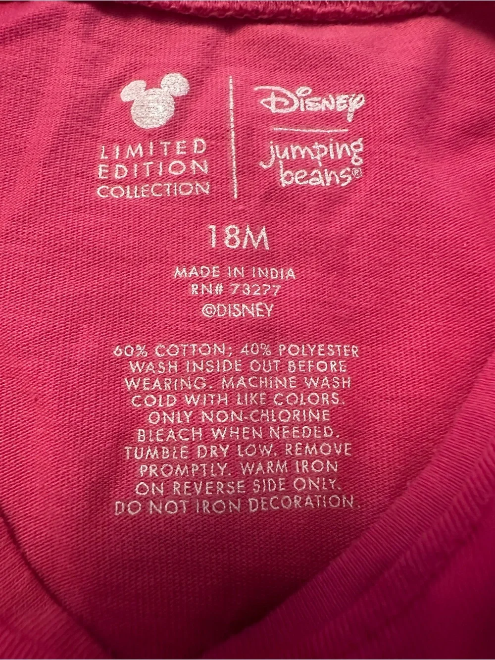 🎀 Disney Minnie Mouse 18M Shirt Bundle 💕 Pink & White ✨ Jumping Beans